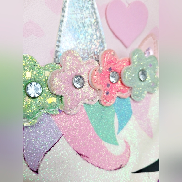 OMG Miss Gwen Unicorn Small/Mini Backpack Glitter Pink 9"×10"×3" - Picture 13 of 15